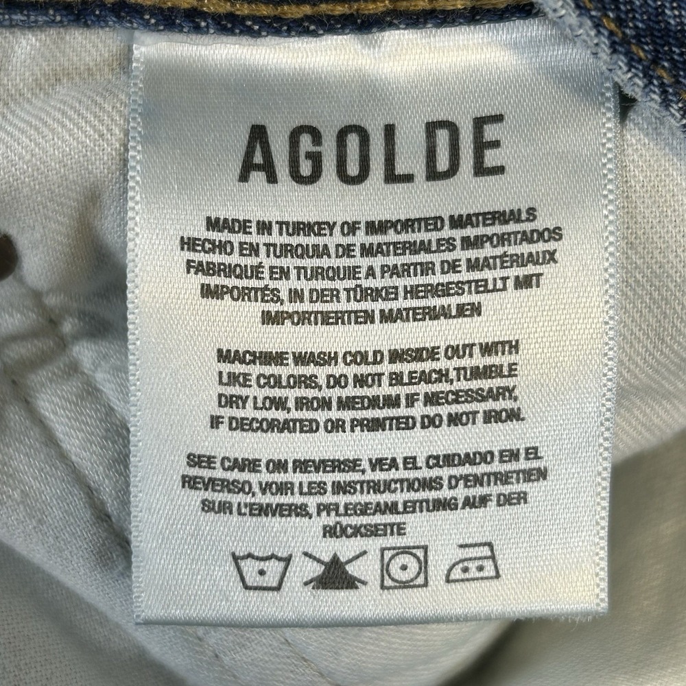 AGOLDE 90's Pinch Waist High Rise Straight Jeans In Range Wash - Size 33 - Picture 8 of 9